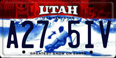 UT license plate A275IV