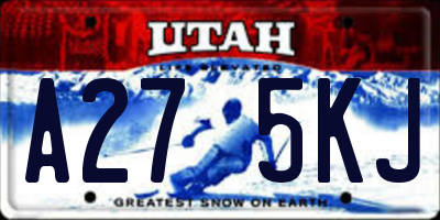 UT license plate A275KJ