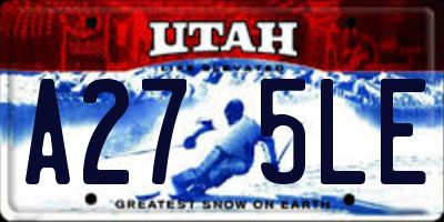 UT license plate A275LE