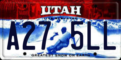 UT license plate A275LL