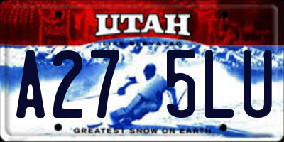 UT license plate A275LU