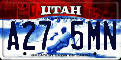 UT license plate A275MN