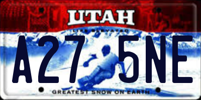 UT license plate A275NE