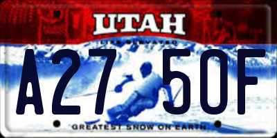 UT license plate A275OF