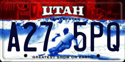 UT license plate A275PQ
