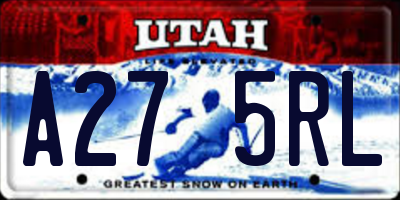 UT license plate A275RL