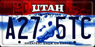 UT license plate A275TC