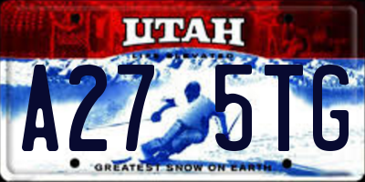 UT license plate A275TG