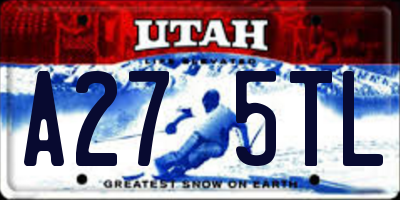 UT license plate A275TL