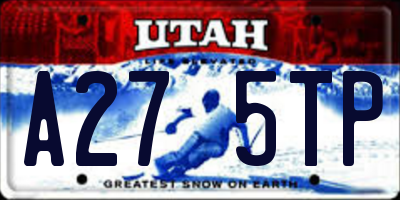 UT license plate A275TP