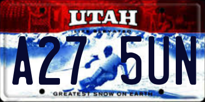 UT license plate A275UN