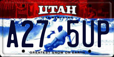 UT license plate A275UP