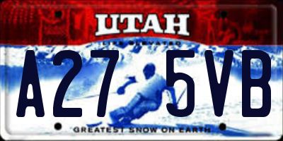 UT license plate A275VB