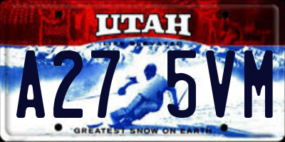 UT license plate A275VM
