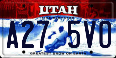 UT license plate A275VO