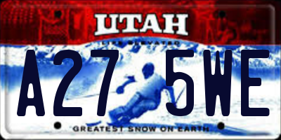 UT license plate A275WE