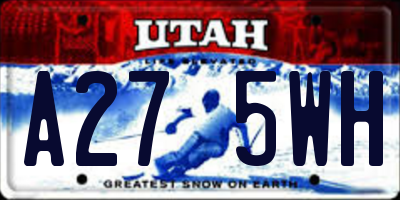 UT license plate A275WH
