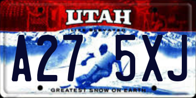 UT license plate A275XJ