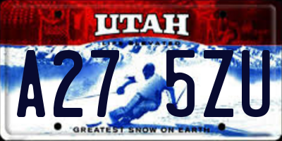 UT license plate A275ZU