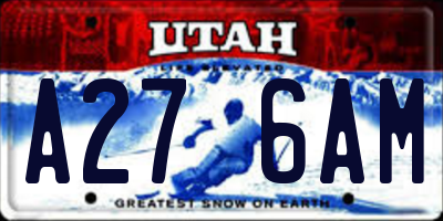 UT license plate A276AM
