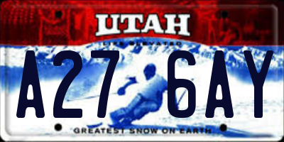UT license plate A276AY