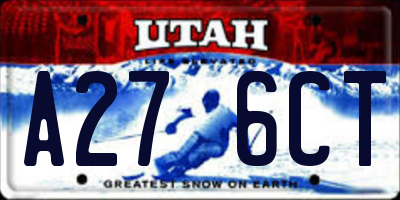 UT license plate A276CT
