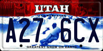UT license plate A276CX