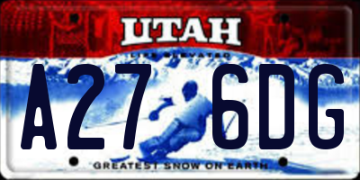 UT license plate A276DG