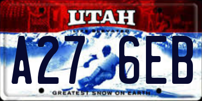UT license plate A276EB