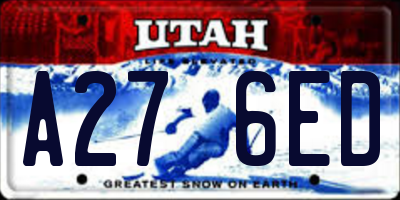 UT license plate A276ED
