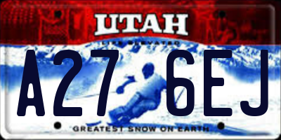 UT license plate A276EJ