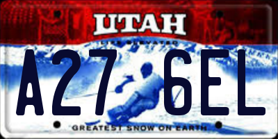 UT license plate A276EL