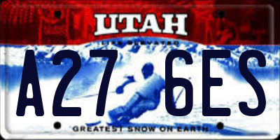 UT license plate A276ES
