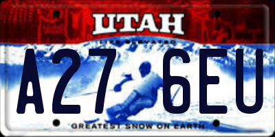 UT license plate A276EU