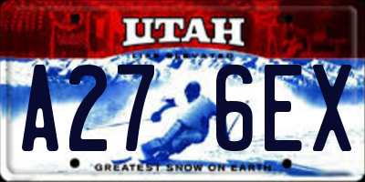 UT license plate A276EX