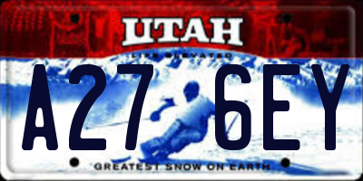 UT license plate A276EY