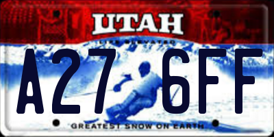 UT license plate A276FF