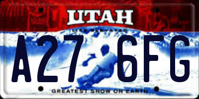 UT license plate A276FG