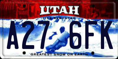 UT license plate A276FK