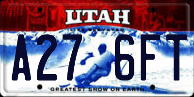 UT license plate A276FT