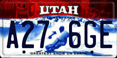UT license plate A276GE