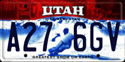 UT license plate A276GV