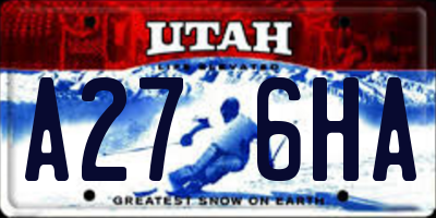 UT license plate A276HA