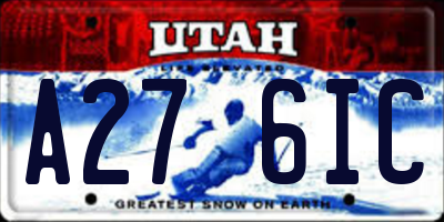 UT license plate A276IC