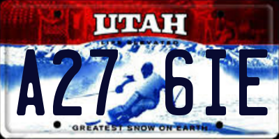 UT license plate A276IE
