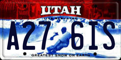 UT license plate A276IS