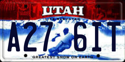 UT license plate A276IT