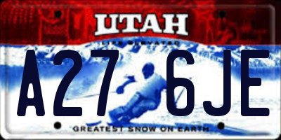 UT license plate A276JE