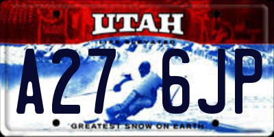UT license plate A276JP