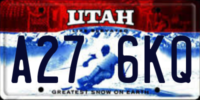 UT license plate A276KQ